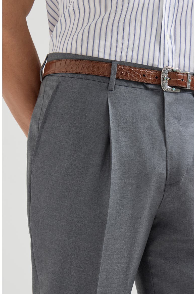 Super 150s virgin wool four season batavia trousers, Alternate, color, Medium Grey