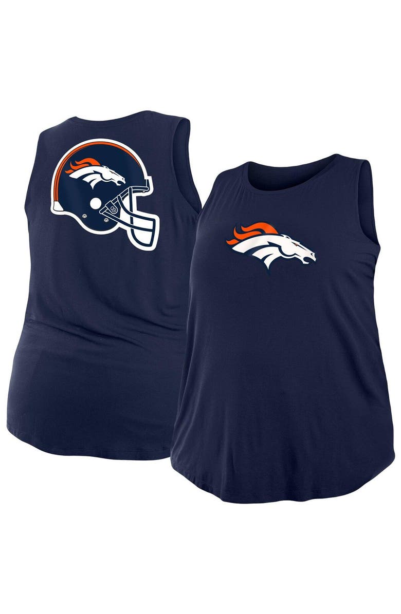 New Era Women's New Era Navy Denver Broncos Plus Size Tank Top, Main, color, 