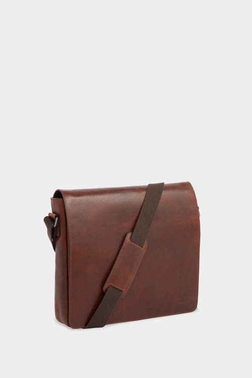 Osprey London The Smithy Large Leather Messenger Bag In Brown