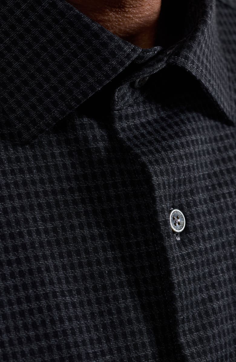 Bugatchi Knit Button-Up Shirt, Alternate, color, Black