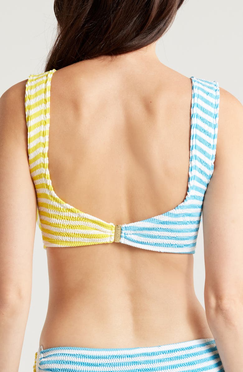 CLEONIE Bali Colorblock Bikini Top, Alternate, color, Sunshine Azure Stripe