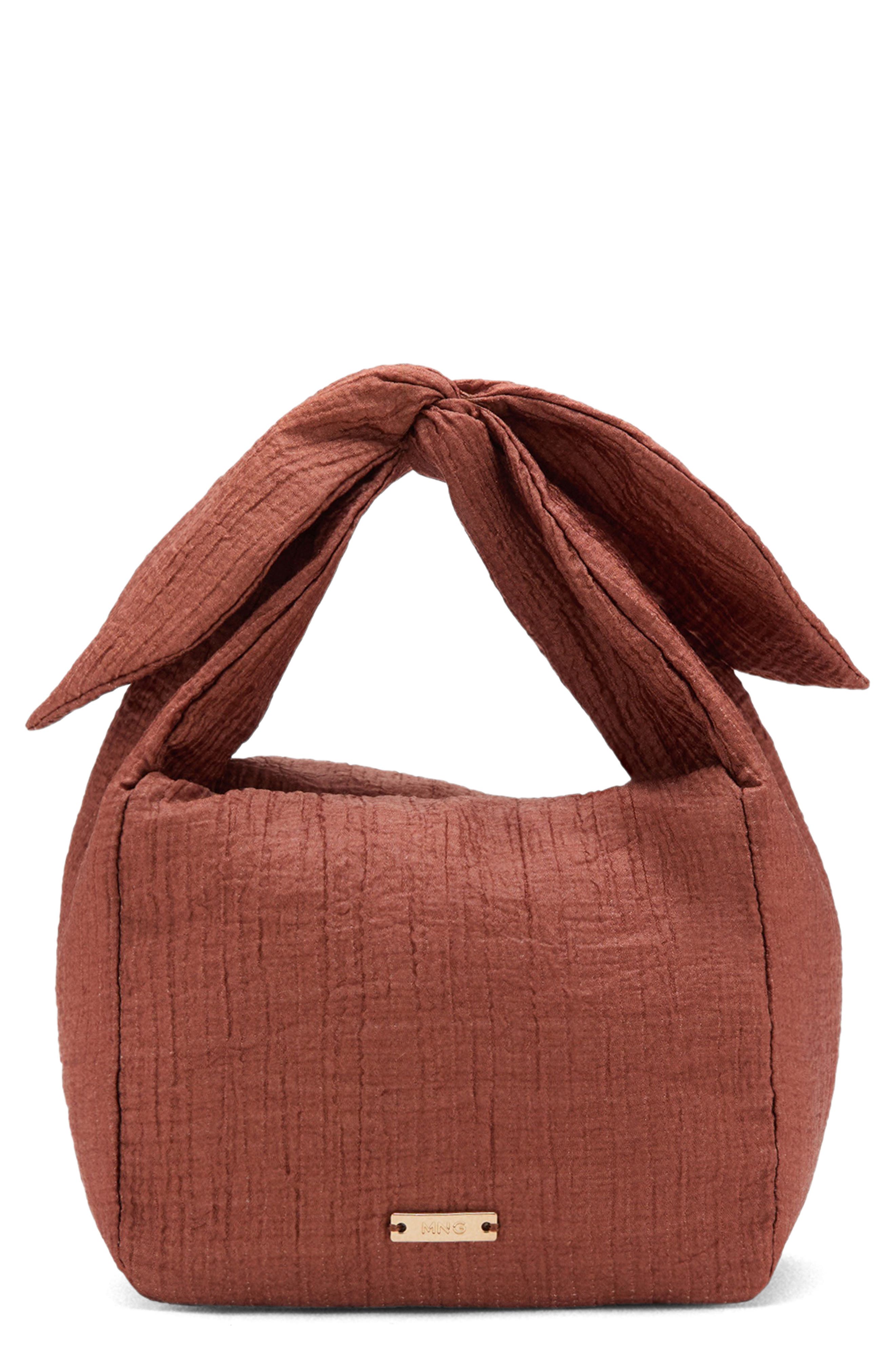 Heidi Knotted Top Handle Bag, Main, color, BURNT ORANGE