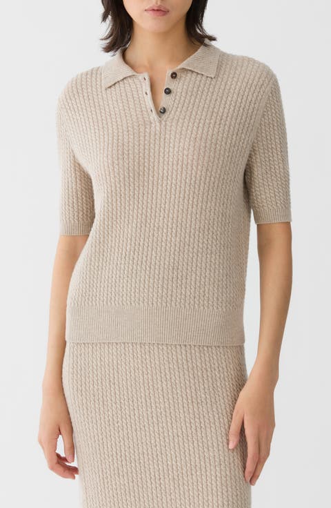 Cable Polo Sweater