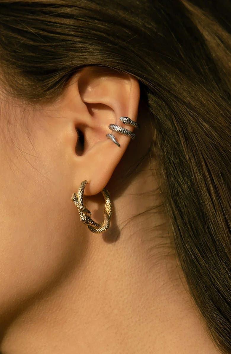 Awe Inspired Serpents Embrace Ear Cuff, Alternate, color, 925 Sterling Silver