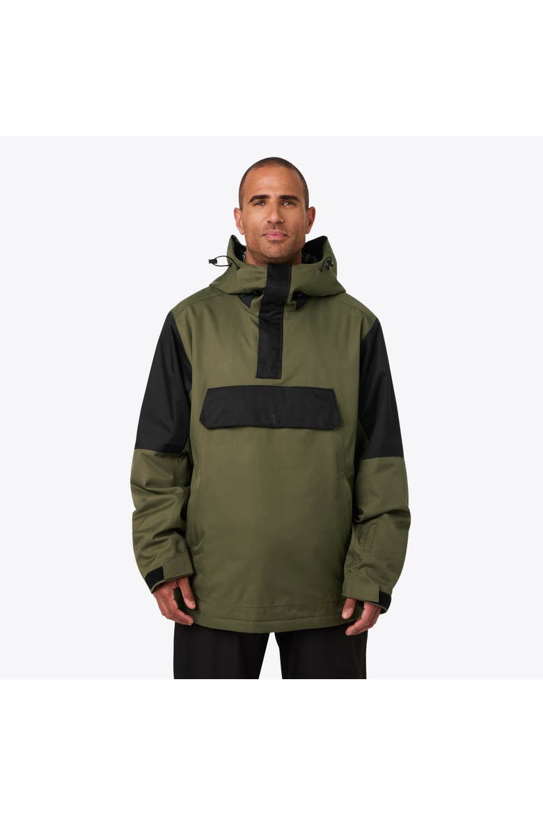 Denali Anorak Heated Waterproof 1/4 Zip Snow Jacket, Main, color, Olive