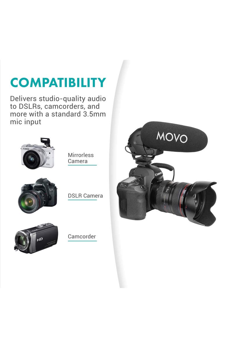 MOVO VXR3031 Shotgun Microphone - Supercardioid On-Camera Shotgun Mic, Alternate, color, Black