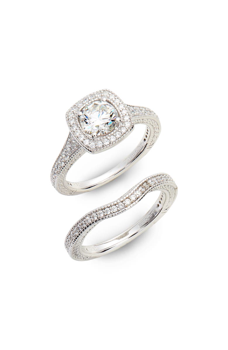 Lafonn Cushion Cut Halo Ring Set, Main, color,