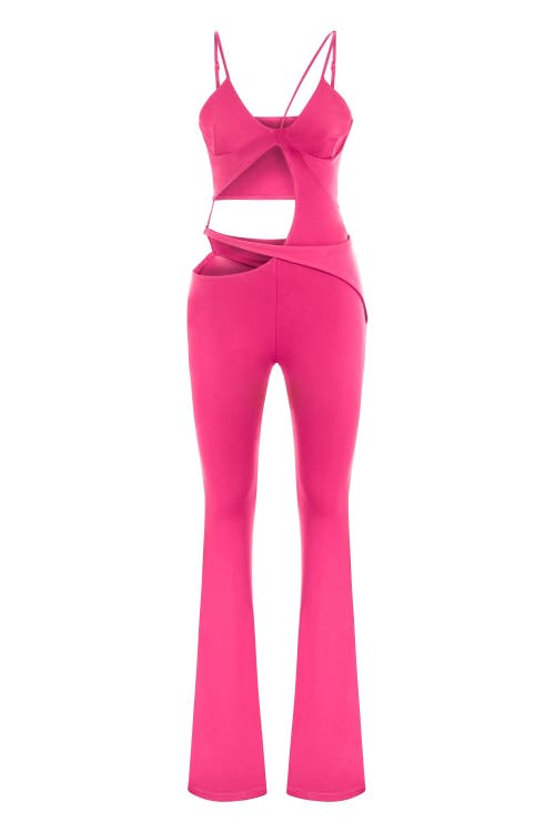 Jendue Cielo Cut Out Jumpsuit In Pink