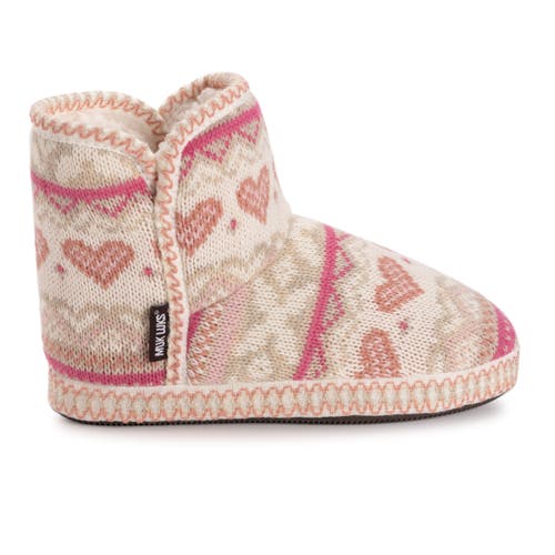 Muk Luks Leigh Bootie Slipper In Pink