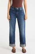 FRAME The Hang High Waist Cuffed Straight Leg Jeans