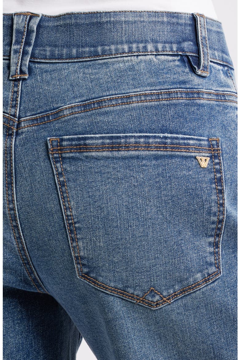 Sam High Waist Reversed Released Hem Wide Leg Jeans, Alternate, color, MID BLUE ARTISANAL
