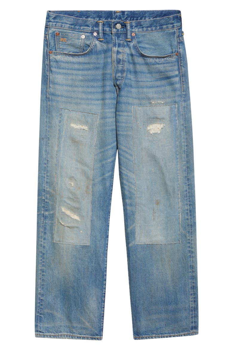 Straight Fit Rip & Repair Selvedge Jeans (Men) | Nordstrom