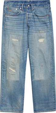 Double RL Straight Fit Rip & Repair Selvedge Jeans