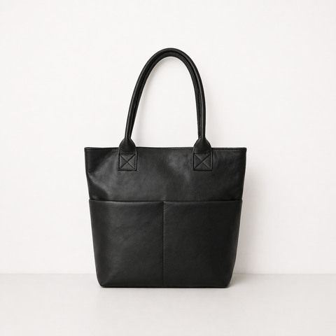 Classic Structured Leather Tote Bag