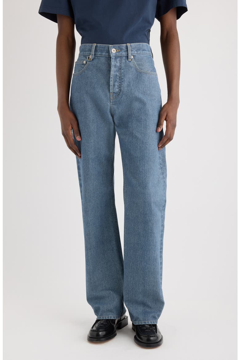 Le De Nimes Droit Straight Leg Jeans, Main, color, BLUE