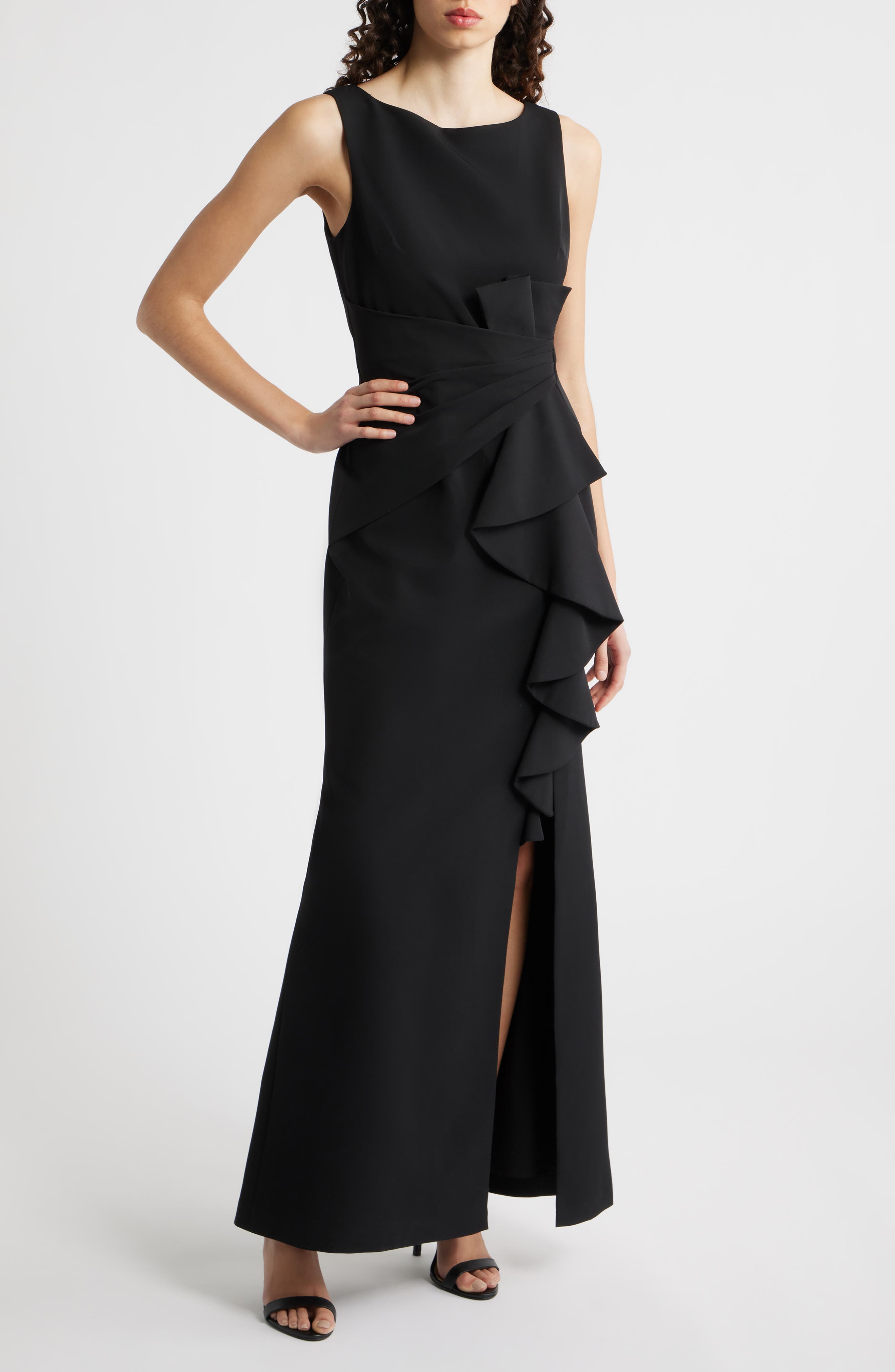 Ruffle Front Gown
