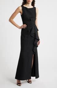 Eliza J Ruffle Front Gown