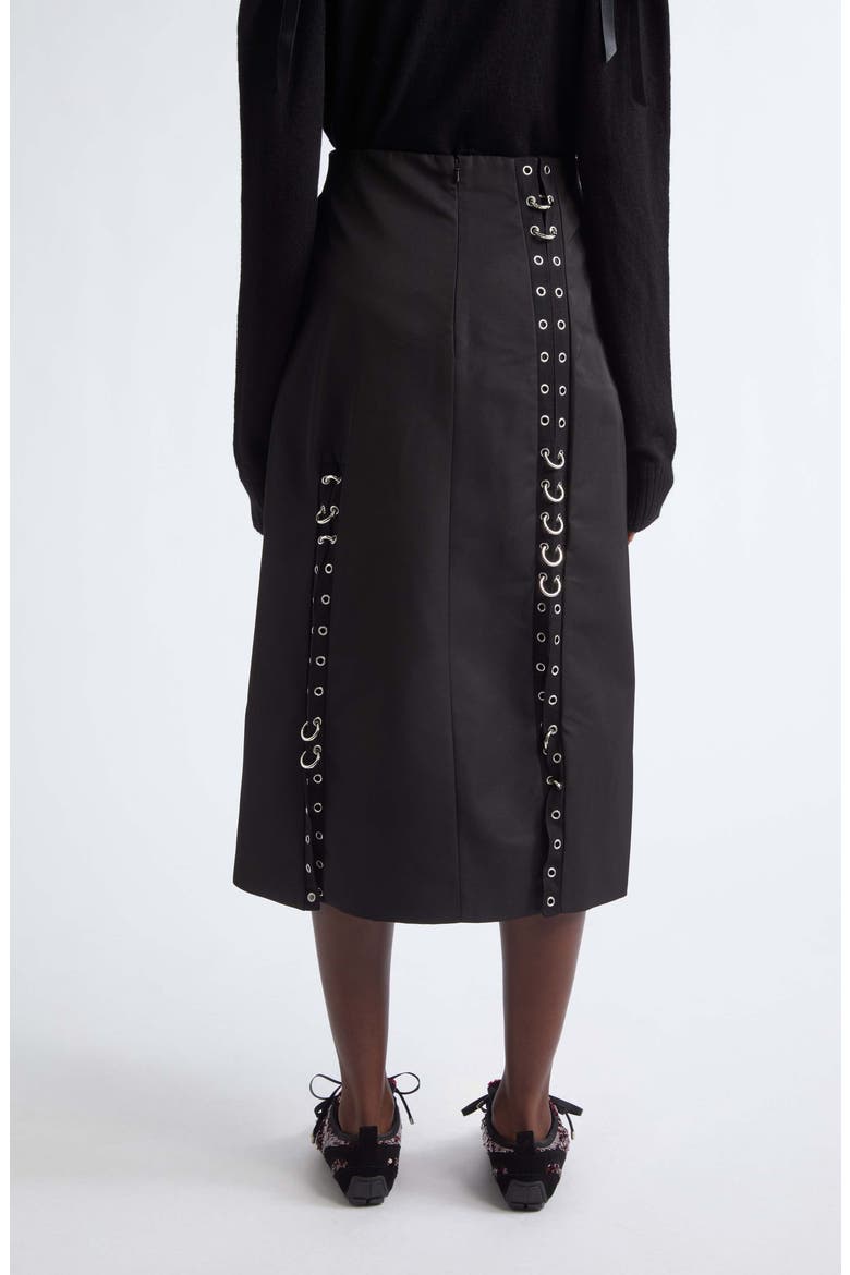 Grommet Ring Sculpted Ripple Midi Skirt, Alternate, color, BLACK