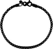 EFFY Black Plate Sterling Silver Box Chain Bracelet