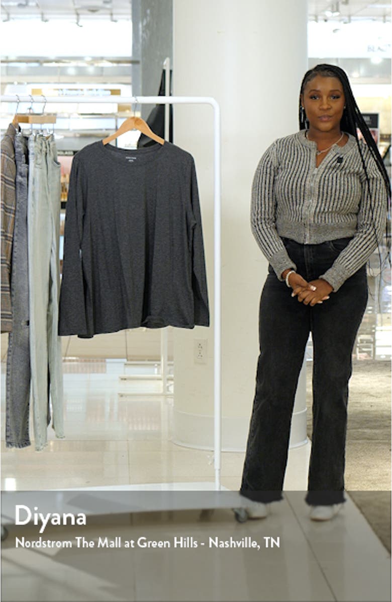 Long Sleeve Crewneck Organic Cotton Top, sales video thumbnail