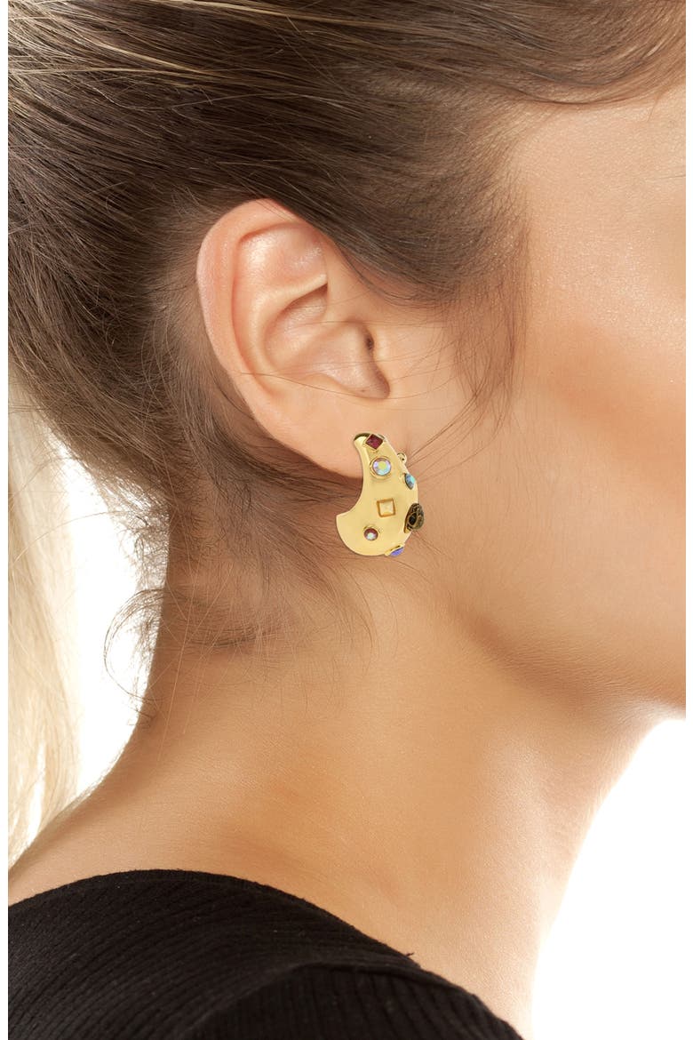 Mixed Crystal Dome Drop Earrings, Alternate, color, MULTI -
