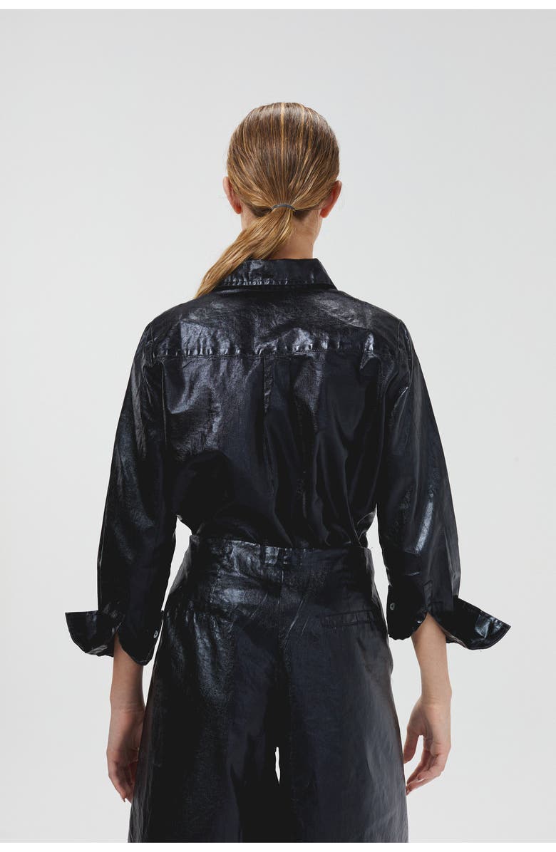 LANHTROPY San Marino Metallic Linen Top, Alternate, color, Black