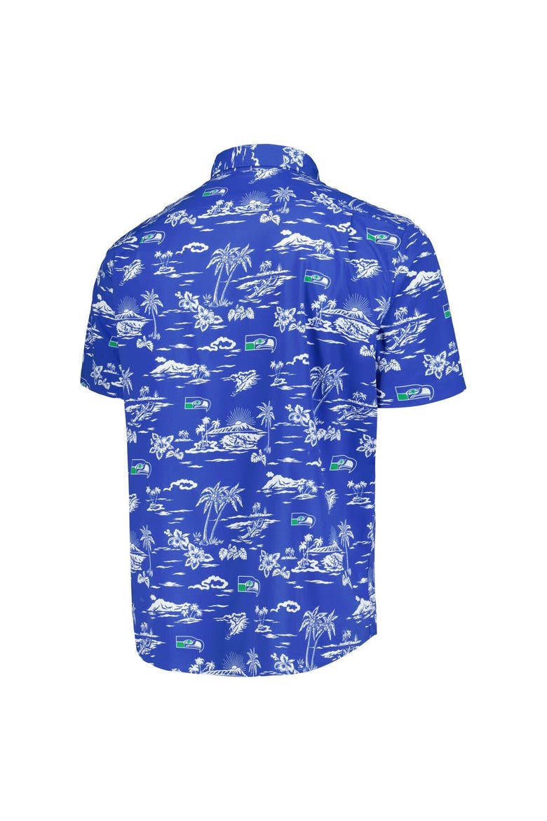 Men's Reyn Spooner Royal Seattle Seahawks Throwback Kekai Print Button-Up Shirt, Alternate, color, Royal