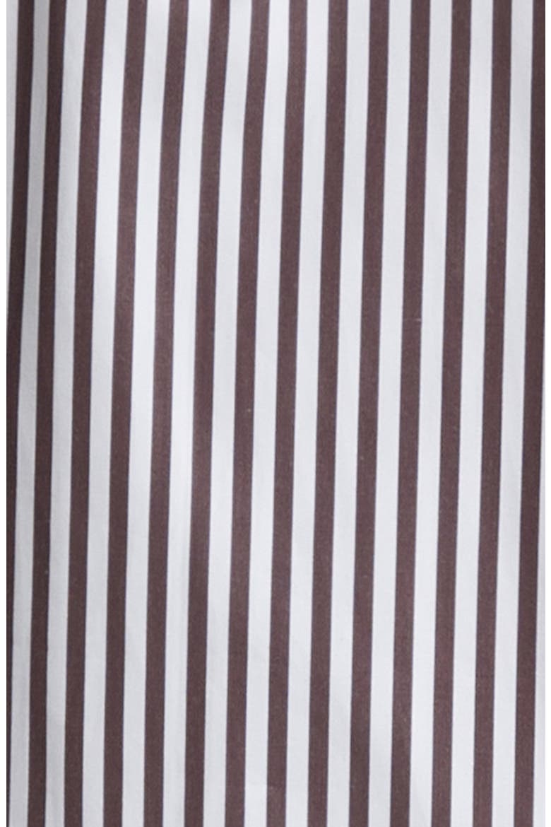 Slim Fit Ladder Stripe Button-Up Shirt, Alternate, color, WHITE/ BROWN