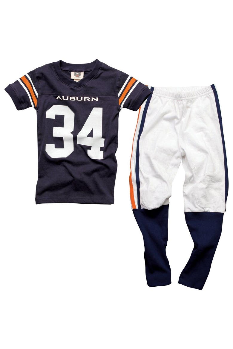 Auburn Tigers #34 Youth Football Pajama Set - Navy Blue, Main, color, Navy