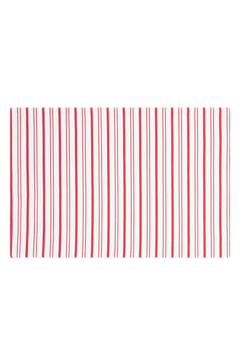 Holiday Bows and Ribbons Christmas Set of 6 Placemats 14" x 20", Alternate, color, White
