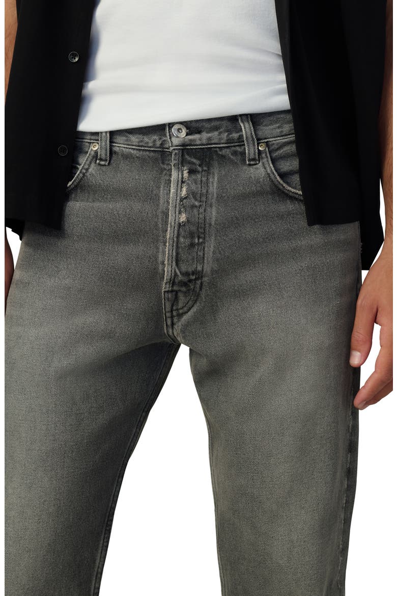 The Relaxed Distressed Straight Leg Jeans, Alternate, color, BLACKBURN