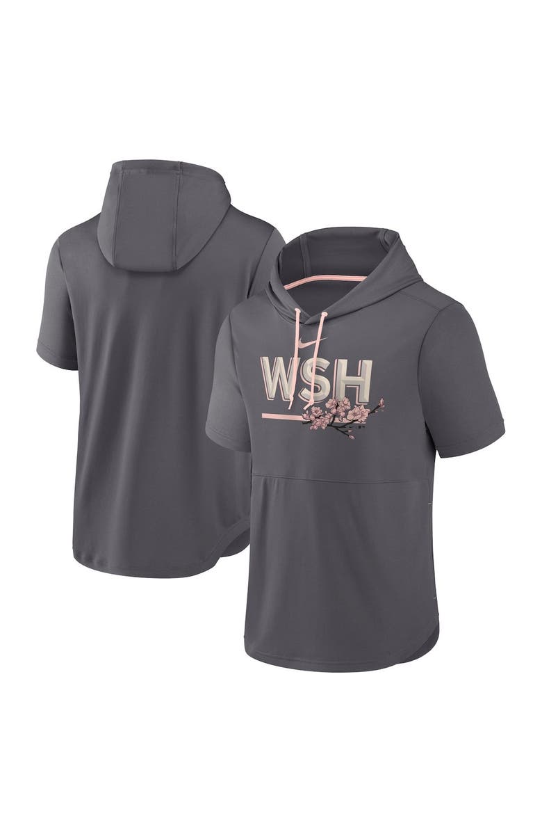 Nike Men's Nike Charcoal Washington Nationals City Connect Short Sleeve Pullover Hoodie, Alternate, color,