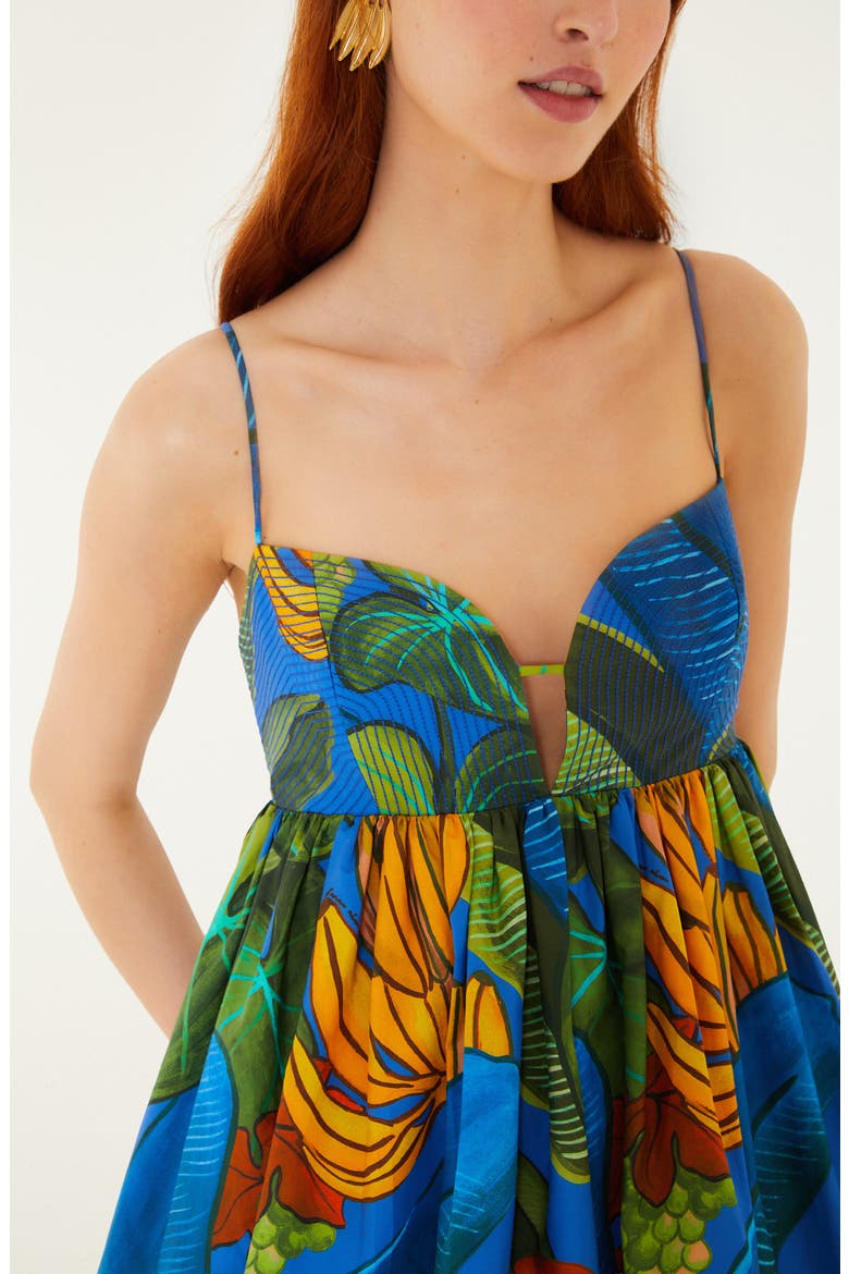 Banana Grapes Organic Cotton Minidress, Alternate, color, BLUE