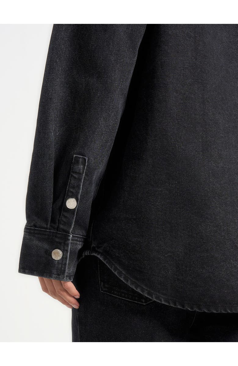 Manière De Voir Joy Denim Oversized Shirt, Alternate, color, Washed Black