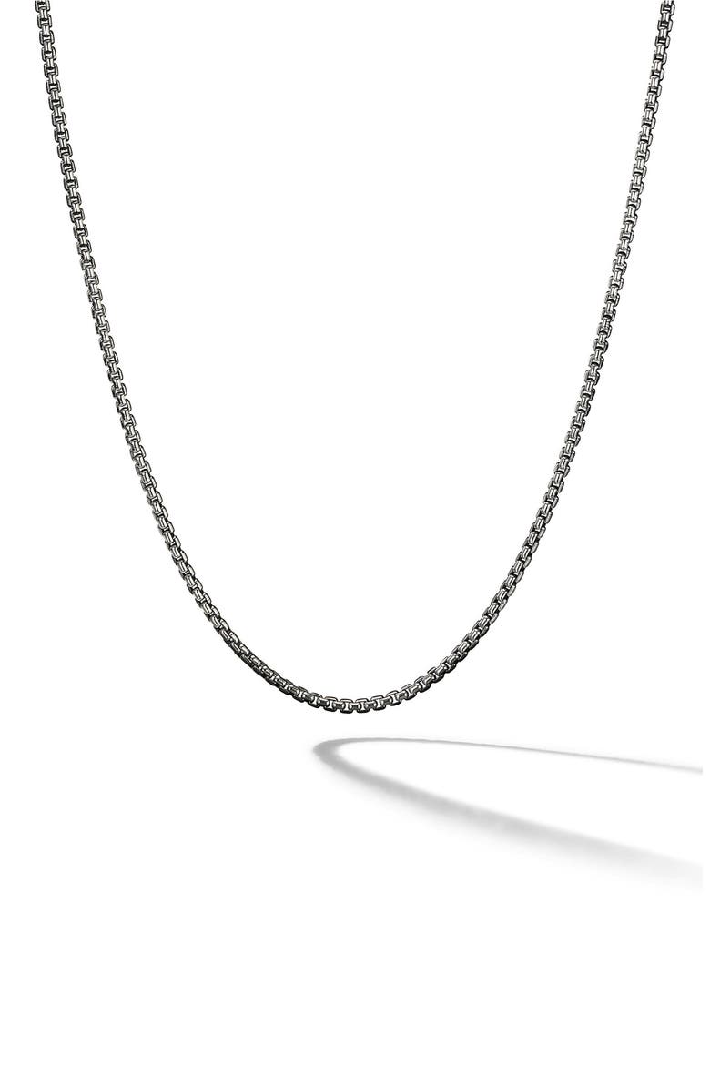 Men's Box Chain Necklace in Sterling Silver, 1.7mm, Main, color, SILVER