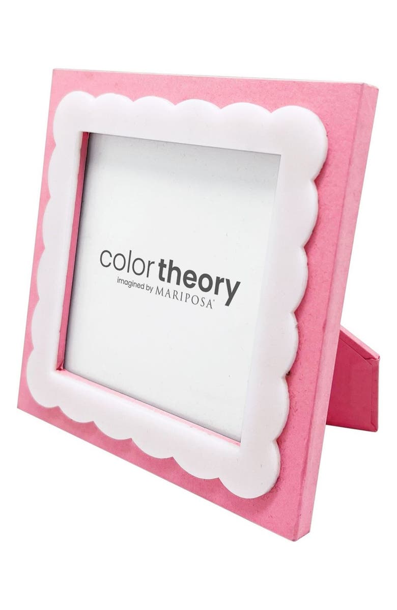 Mariposa Pink Scallop 4 x 4-Inch Picture Frame, Alternate, color, Pink