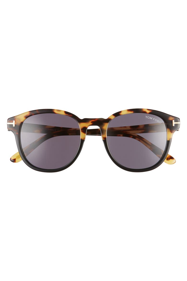 Jameson 52mm Round Sunglasses, Alternate, color, SHINY TORTOISE/ SMOKE
