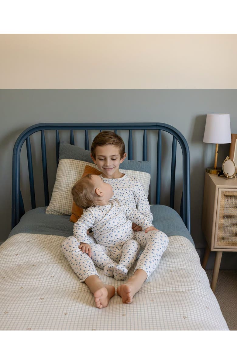 MiniMoi Blue Confetti Pointelle Footie, Alternate, color, Blue Multi