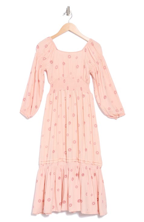 Kids' Floral Long Sleeve Maxi Dress (Big Kid)