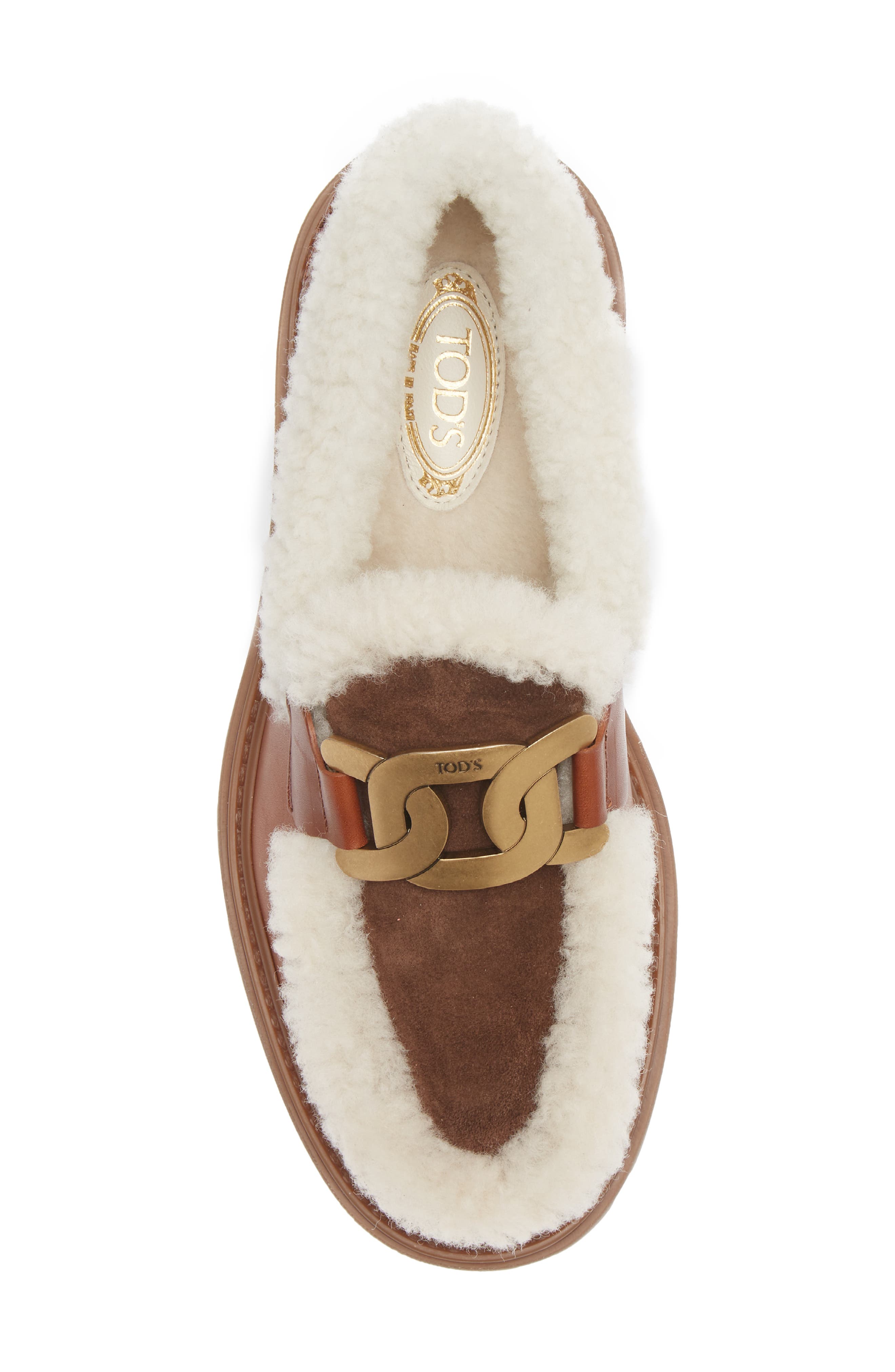 Tod's Gomma Pes Genuine Shearling Trimmed Loafer, Alternate, color, 