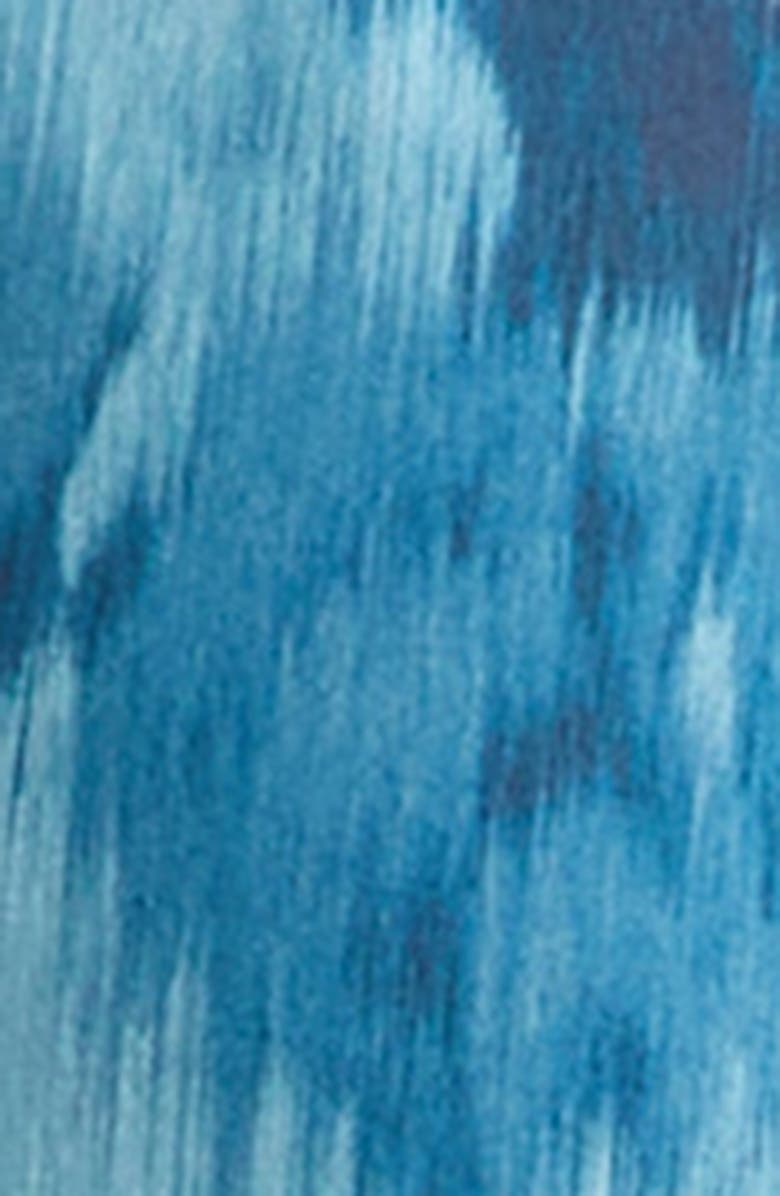 Michael Kors Collection Floral Ikat Print Midi Shirtdress, Alternate, color, Seaglass Multi