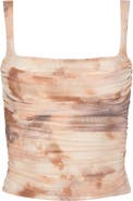 L'AGENCE Rashed Ruched Mesh Tank