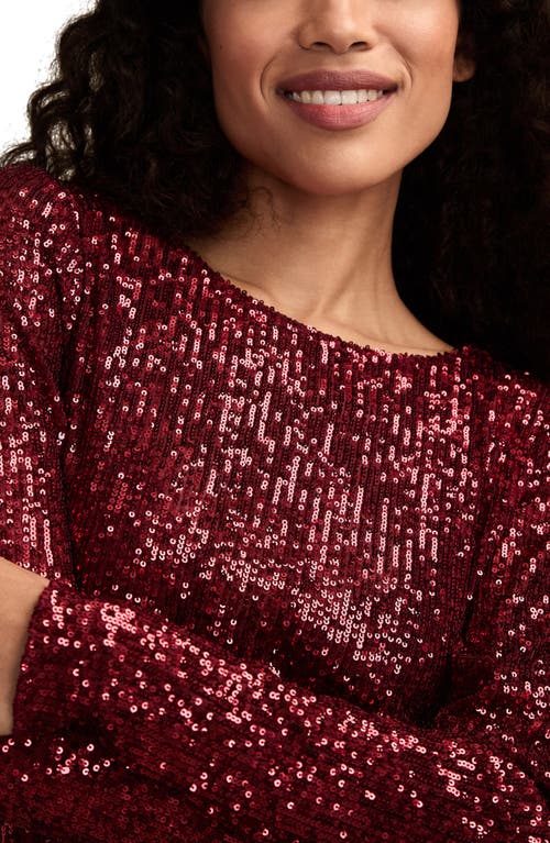 Lucky Brand Women's Sequin Long-sleeve Top In Brown