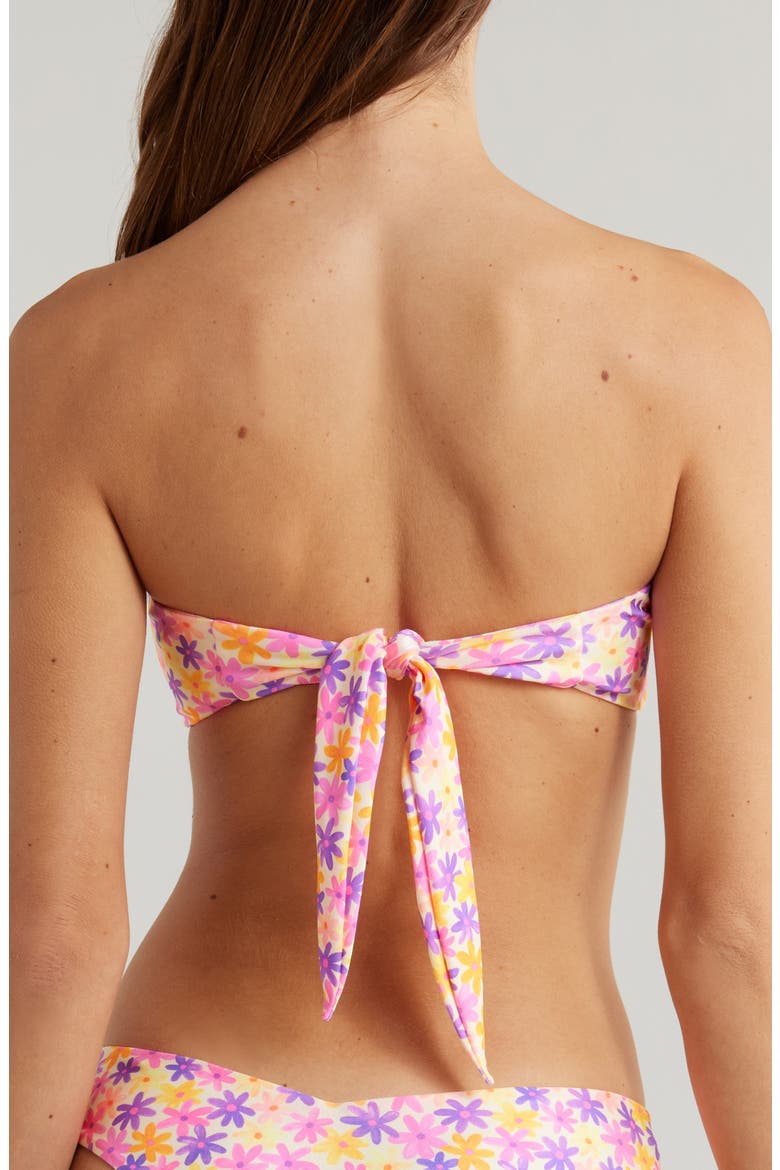 Strapless Bandeau Bikini Top, Alternate, color, DAISY DREAMER