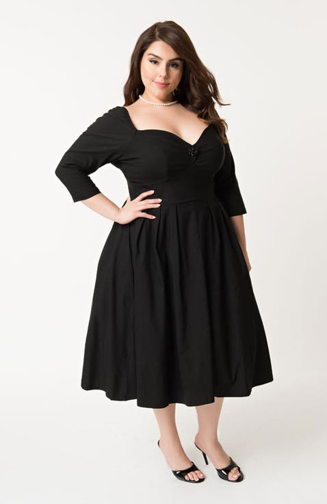 Plus Size Sweetheart Neckline Lamar Swing Dress