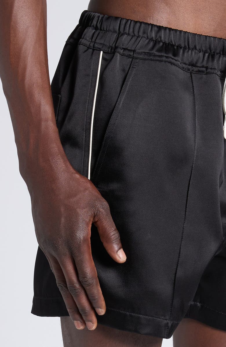 TOM FORD Piped Satin Shorts, Alternate, color, Xbkwh Black/ White