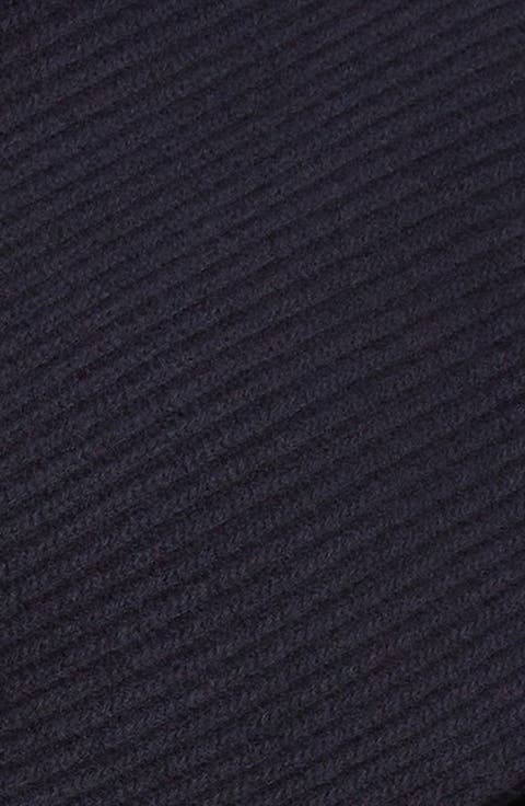 Wool Rib Scarf with Collar Detail