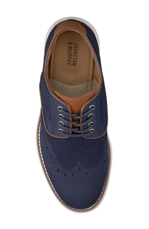 Johnston & Murphy Kids' Holden Knit Wingtip Derby In Navy Knit