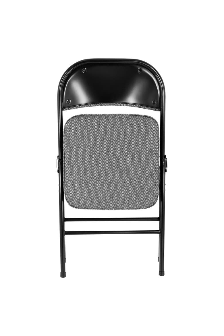 4 Piece Metal Folding Chair with 2.2 Inch Padded Seats, Alternate, color, Grey