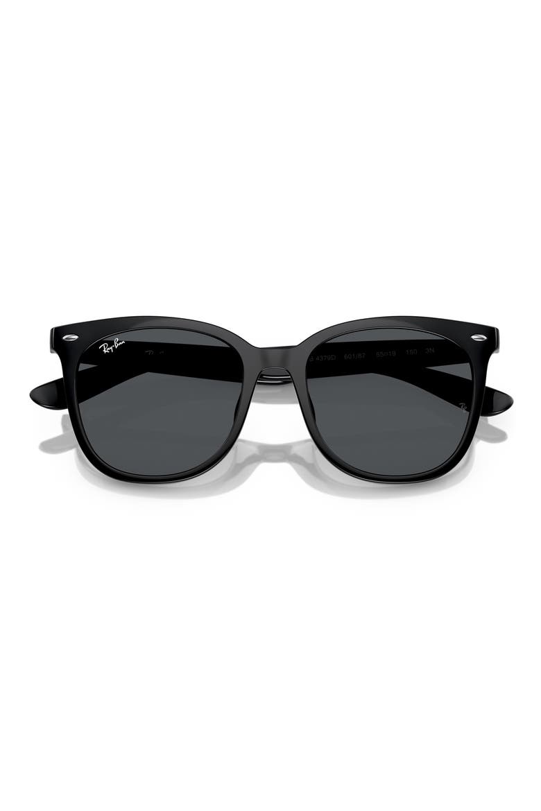 55mm Square Sunglasses, Alternate, color, BLACK / DARK GREY